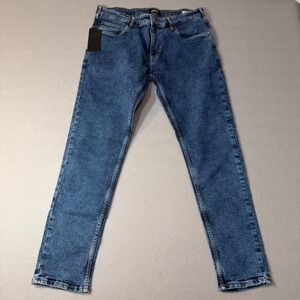 Nuon Rodeo Crop Carrot Fit High Waisted Cropped Jeans Medium Wash Blue W36